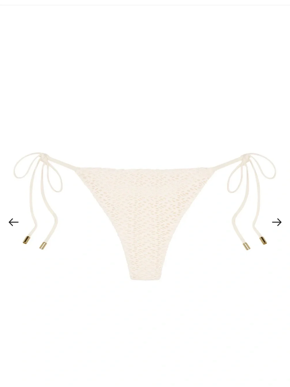Monday Swimwear Cream Tie-Front Long Sleeve Top & Bikini Bottoms